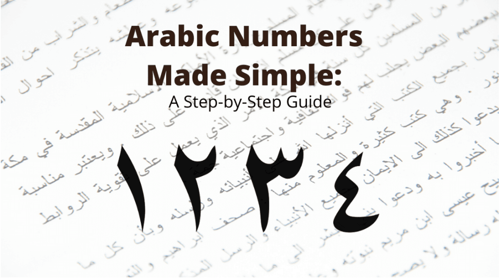 Counting In Arabic Made Simple A Step by Step Guide Arabic Numbers