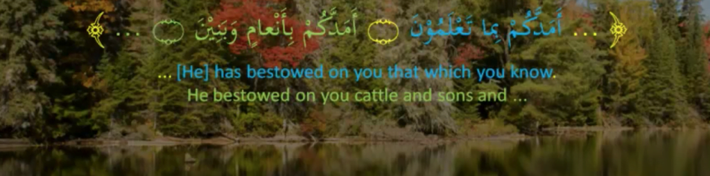 quranic example of complete harmony in Arabic sentences